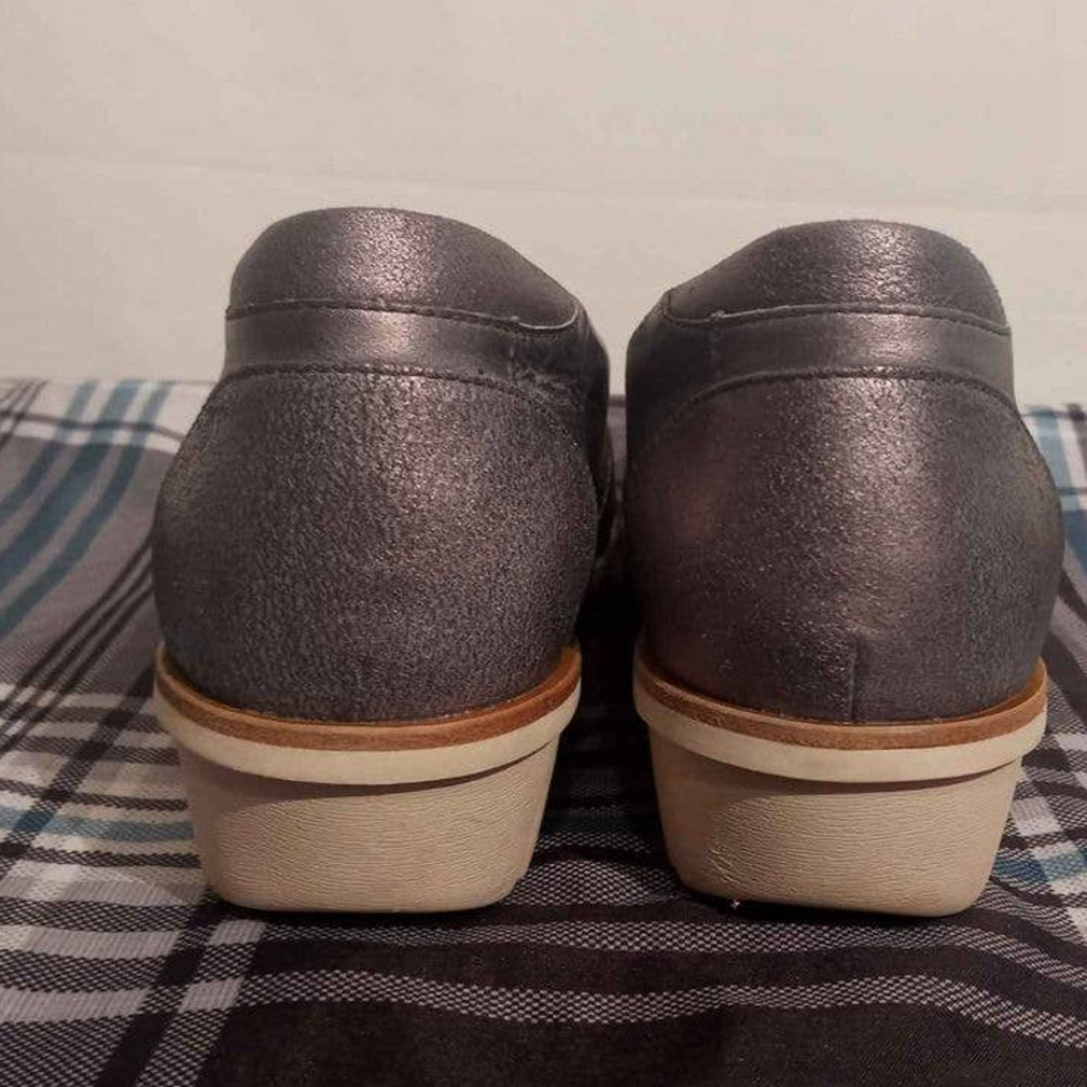 Dansko Charcoal Gray Leather Slip-On Loafers - Picture 4 of 9
